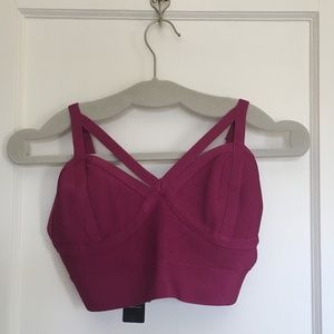 NWT Bebe Fuschia Knit Top